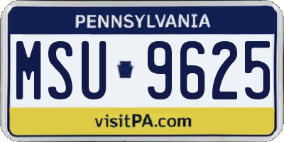 PA license plate MSU9625