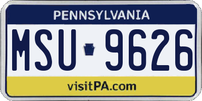 PA license plate MSU9626