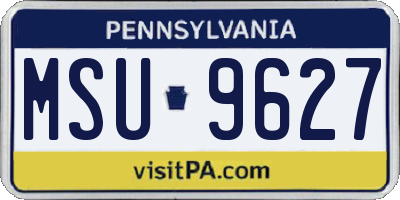 PA license plate MSU9627