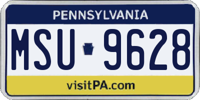 PA license plate MSU9628