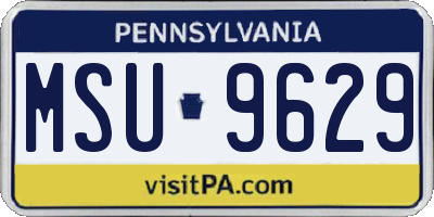 PA license plate MSU9629