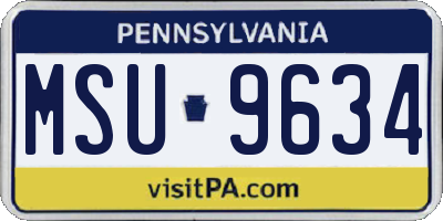 PA license plate MSU9634