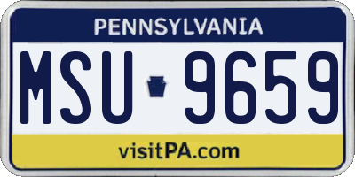 PA license plate MSU9659