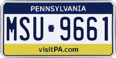 PA license plate MSU9661