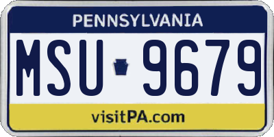 PA license plate MSU9679