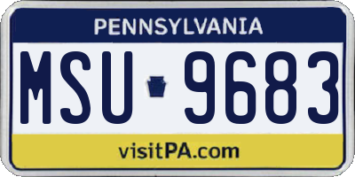PA license plate MSU9683