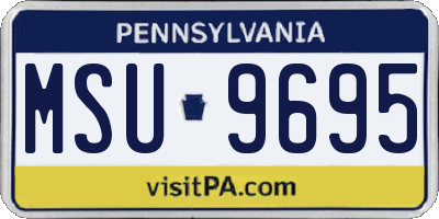 PA license plate MSU9695