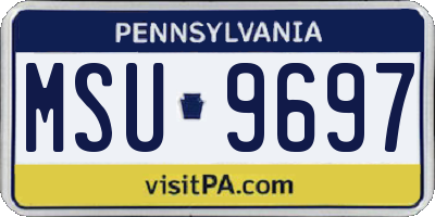 PA license plate MSU9697