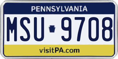 PA license plate MSU9708