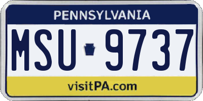 PA license plate MSU9737