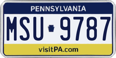 PA license plate MSU9787