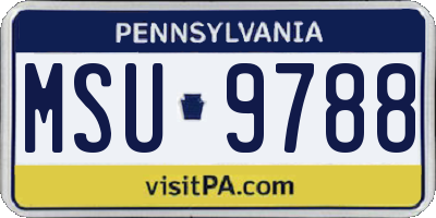 PA license plate MSU9788