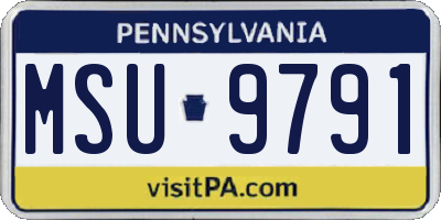 PA license plate MSU9791