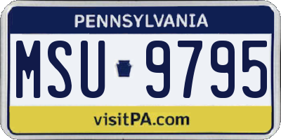 PA license plate MSU9795