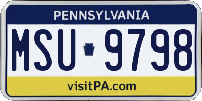 PA license plate MSU9798