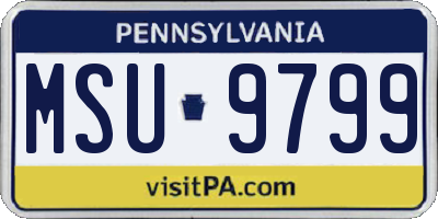 PA license plate MSU9799