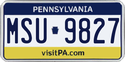 PA license plate MSU9827