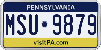 PA license plate MSU9879