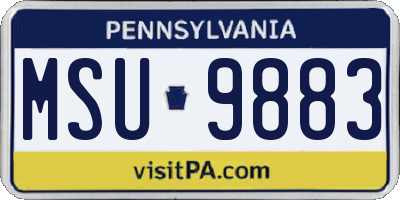 PA license plate MSU9883