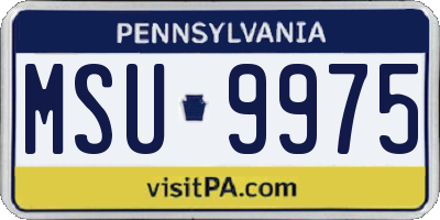 PA license plate MSU9975