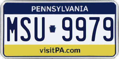 PA license plate MSU9979