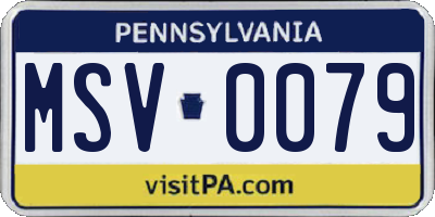 PA license plate MSV0079