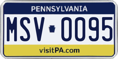 PA license plate MSV0095