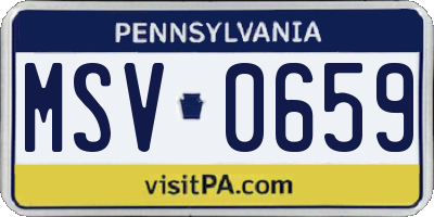 PA license plate MSV0659