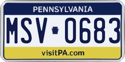 PA license plate MSV0683
