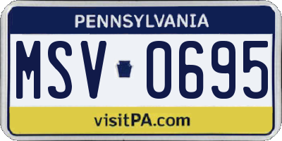 PA license plate MSV0695