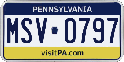PA license plate MSV0797