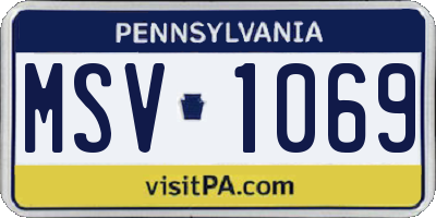 PA license plate MSV1069