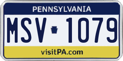 PA license plate MSV1079