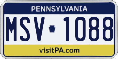 PA license plate MSV1088