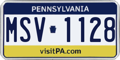 PA license plate MSV1128