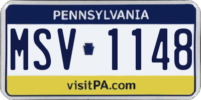 PA license plate MSV1148