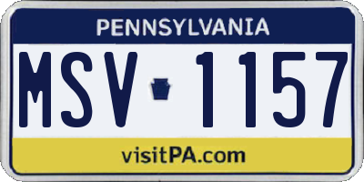 PA license plate MSV1157