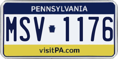 PA license plate MSV1176