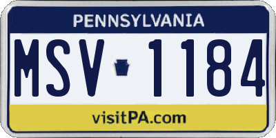 PA license plate MSV1184