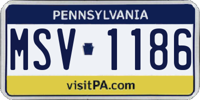 PA license plate MSV1186