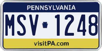 PA license plate MSV1248