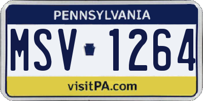 PA license plate MSV1264