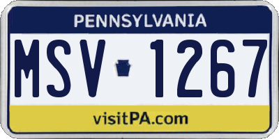 PA license plate MSV1267