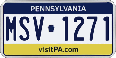 PA license plate MSV1271
