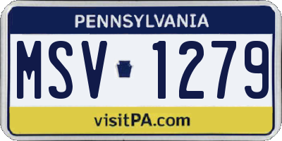 PA license plate MSV1279
