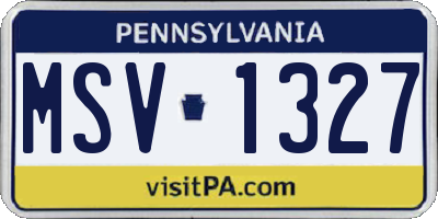 PA license plate MSV1327
