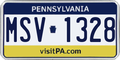 PA license plate MSV1328