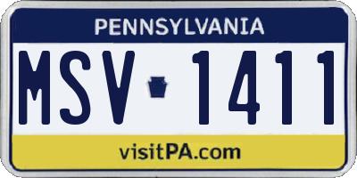 PA license plate MSV1411