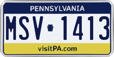 PA license plate MSV1413