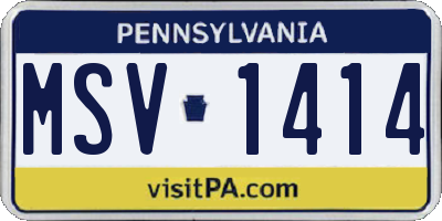 PA license plate MSV1414